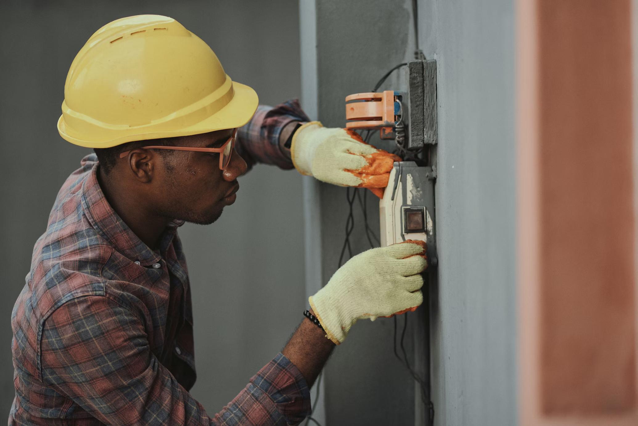 Professional working on home repair